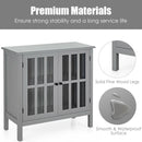 Glass Door Sideboard Console Storage Buffet Cabinet by LJGDeals