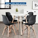 4 Pieces Modern Plastic Hollow Chair Set with Wood Leg by LJGDeals