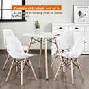 4 Pieces Modern Plastic Hollow Chair Set with Wood Leg by LJGDeals