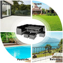 7 Pieces Patio Rattan Dining Furniture Sectional Sofa Set with Wicker Ottoman by LJGDeals