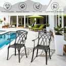 2 Pieces Durable Aluminum Dining Chairs Set with Armrests by LJGDeals