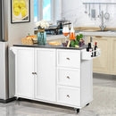 Kitchen Island 2-Door Storage Cabinet with Drawers and Stainless Steel Top by LJGDeals
