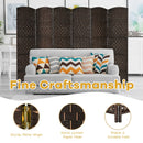6.5Ft 6-Panel Weave Folding Fiber Room Divider Screen