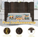6.5Ft 6-Panel Weave Folding Fiber Room Divider Screen by LJGDeals