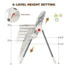 Folding Baby High Dining Chair with 6-Level Height Adjustment by LJGDeals