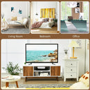 2 Door TV Stand with 2 Cabinets and Open Shelves for TVs up to 50 Inch TV by LJGDeals