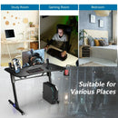 43.5 Inch Height Adjustable Gaming Desk with Blue LED Lights by LJGDeals