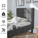 Platform Bed with Button Tufted Headboard