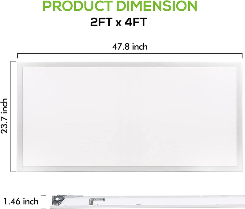 2x4 FT LED Flat Panel Troffer Light, 40/50/60W, 3CCT, 115LM/W, 0-10V Dimmable, DLC Listed (6-PACK)