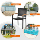 Set of 2 Outdoor Patio PE Rattan Dining Chairs