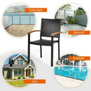 Set of 2 Outdoor Patio PE Rattan Dining Chairs by LJGDeals