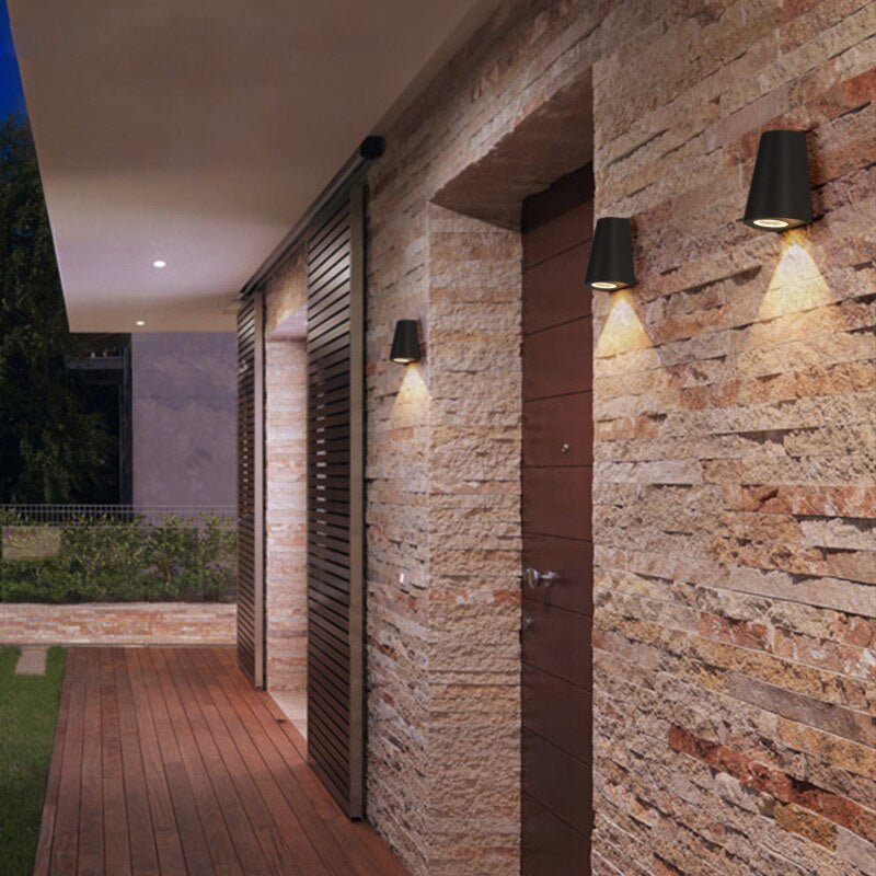 Black/Gray Outdoor Aluminum Waterproof LED Wall Lamps For Garden, porch