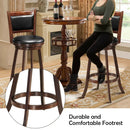 29 Inch Swivel Bar Height Stool Wooden Upholstered Dining Chair by LJGDeals