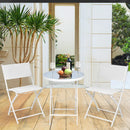 3 Pieces Patio Folding Bistro Set for Balcony or Outdoor Space by LJGDeals