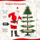 6.4 FT Rotating Christmas Tree 4-Tier Artificial Xmas Tree with 280 Branch Tips and 220 LED Lights by LJGDeals