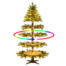 6.4 FT Rotating Christmas Tree 4-Tier Artificial Xmas Tree with 280 Branch Tips and 220 LED Lights by LJGDeals