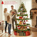 6.4 FT Rotating Christmas Tree 4-Tier Artificial Xmas Tree with 280 Branch Tips and 220 LED Lights by LJGDeals
