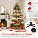 6.4 FT Rotating Christmas Tree 4-Tier Artificial Xmas Tree with 280 Branch Tips and 220 LED Lights by LJGDeals