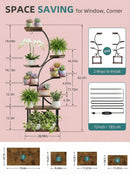 Metal 8-Tier Corner Plant Stand | Indoor Tree-Shape Plant Shelf by 2Dropme