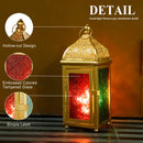 Gold Moroccan Lantern 12" H Battery Operated Decorative Lantern by JHY DESIGN