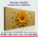 Golden Dandelion Minimalist Abstract Wall Art IV