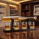 Baseball Bat Whiskey & Wine Decanter 4 Baseball Glasses (Standard Base)