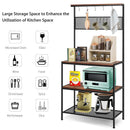 4-Tier Kitchen Rack Stand with Hooks and Mesh Panel by LJGDeals