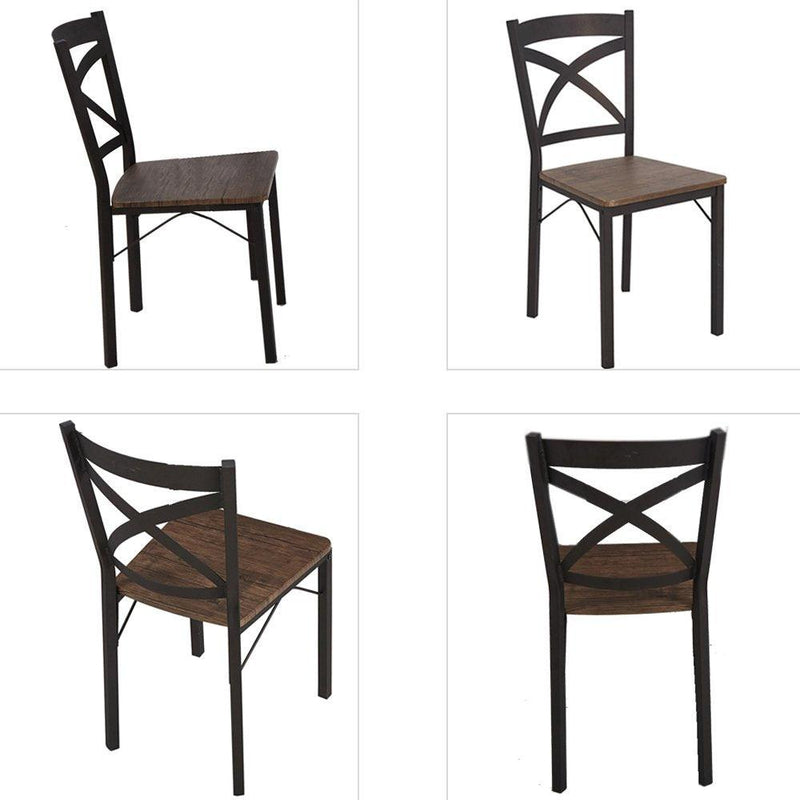 5 PC Wood Dining Set Table And Chairs 4 With Metal Legs, Home Kitchen Breakfast Furniture