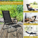 4 Pieces Patio Adjustable Back Folding Dining Chair Ottoman Set by LJGDeals