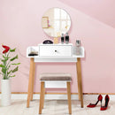 Wooden Makeup Dressing Mirror Table Set with Drawer by LJGDeals