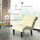 Cotton Linen Fabric Armless Accent Chair with Adjustable Foot Pads by LJGDeals