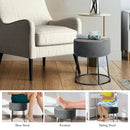 Round Velvet Footrest Stool Ottoman with Non-Slip Foot Pads for Bedside by LJGDeals