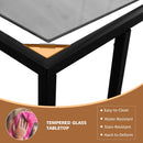 Sofa End Table Coffee Side Table with Glass Top by DirectDeals