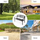 50 Inch Patio Park Steel Frame Cast Iron Backrest Bench Porch Chair by LJGDeals