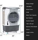 4-in-1 Industrial Evaporative Air Cooler Fan with 12 Gallon Tank and Wheels-Gray by LJGDeals