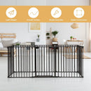 Adjustable Panel Baby Safe Metal Gate Play Yard-Black by LJGDeals
