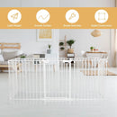 Adjustable Panel Baby Safe Metal Gate Play Yard-White by LJGDeals