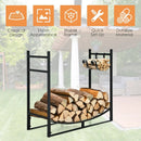 33 Inch Firewood Rack with Removable Kindling Holder Steel Fireplace Wood by LJGDeals