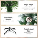 5/6/7.5 Feet Artificial Pencil Christmas Tree with Pine Cones by LJGDeals