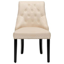 Modern Upholstered Button-Tufted Dining Chair with Naild Trim by LJGDeals
