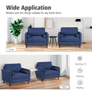 Accent Oversized Linen Club Armchair with Pillows and Rubber Wood Legs by LJGDeals