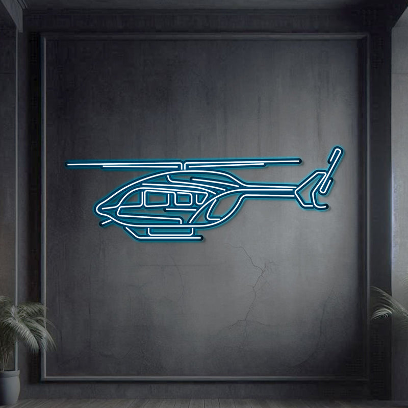 EC-145 Metal Neon Aircraft Wall Art - NCN0031