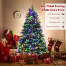 Pre-Lit Snowy Christmas Hinged Tree with Multi-Color Lights by LJGDeals
