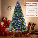 Pre-Lit Snowy Christmas Hinged Tree with Multi-Color Lights by LJGDeals
