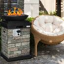 40000BTU Outdoor Propane Burning Fire Bowl Column Realistic Look Firepit Heater by LJGDeals
