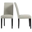 Set of 2 Fabric Upholstered Dining Chairs with Nailhead by DirectDeals