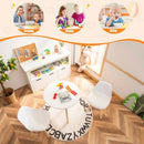 Modern Kids Activity Play Table and 2 Chairs Set with Beech Leg Cushion-White by LJGDeals