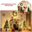 4 Pieces Christmas Decoration Set with Garland Wreath and Entrance Trees by LJGDeals