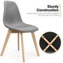 2 Pieces Modern Dining Chair Set with Wood Legs and Fabric Cushion Seat by LJGDeals