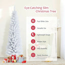 6 Feet Unlit Artificial Slim Pencil Christmas Tree with Metal Stand by LJGDeals